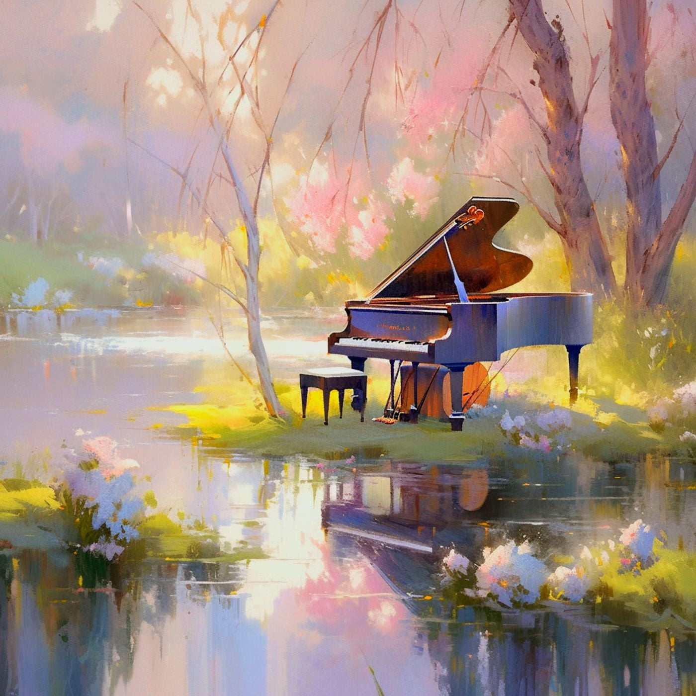 3 TIMMAR Avslappning, Meditation och Djup Vila - med Pianomusik och Mjukt strömmande vatten – Ljudbok