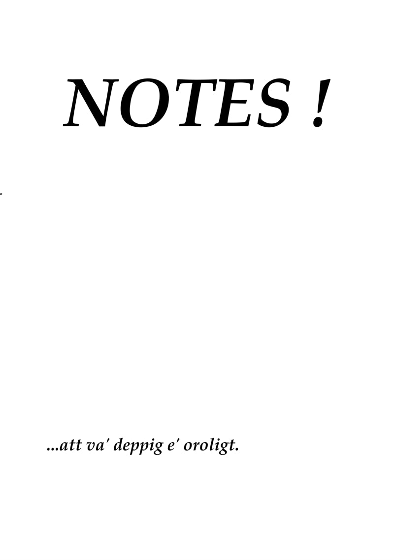 NOTES !: ... att va' deppig e' oroligt – E-bok