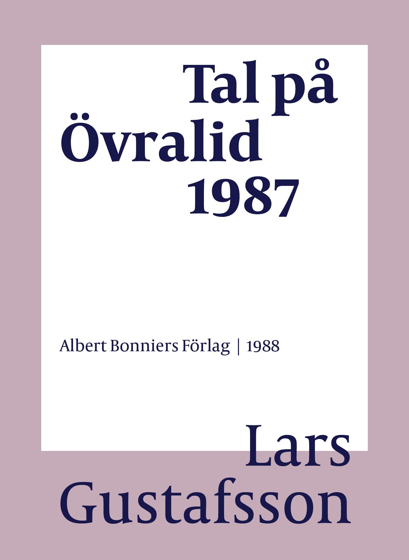 Tal på Övralid 1987 – E-bok