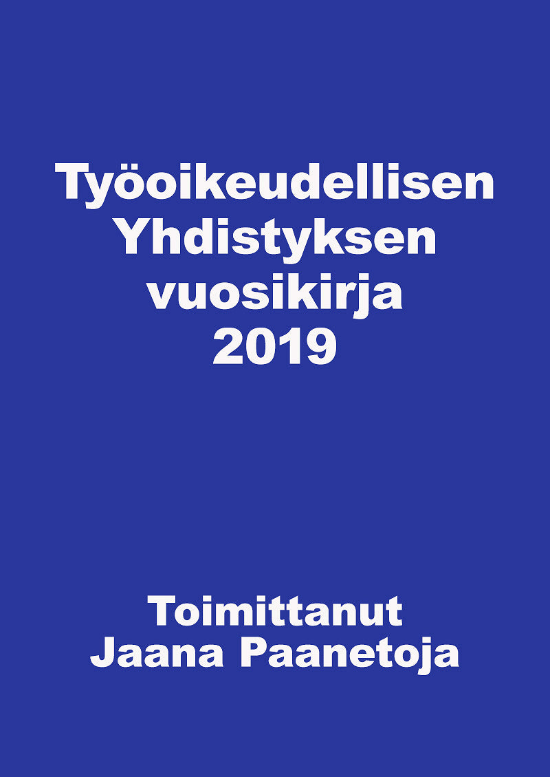 Työoikeudellisen yhdistyksen vuosikirja 2019 – E-bok