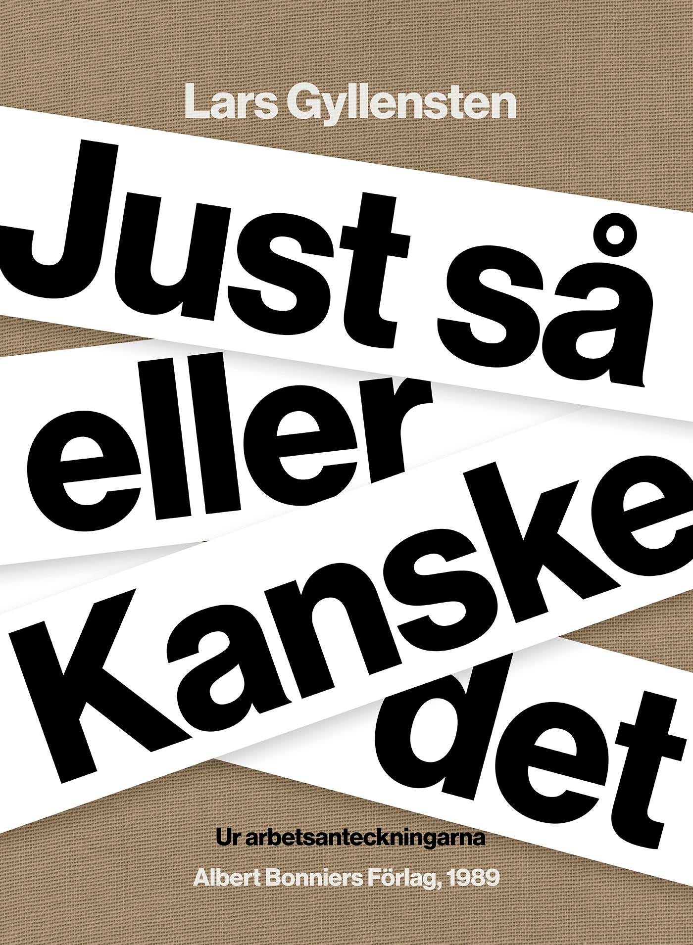 Just så eller Kanske det : ur arbetsanteckningarna – E-bok