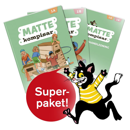 Mattekompisar Superpaket:Elevbok1a+b,25 ex av varje+Lärarpkt (OBS! Endast för lärare)