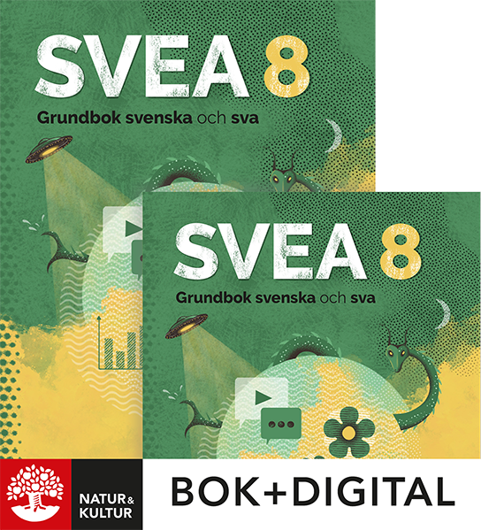 SVEA 8 Grundbok svenska och sva Paket Bok+Digital