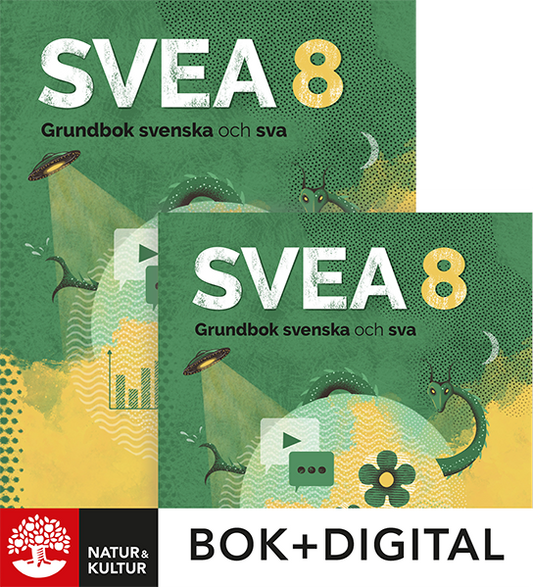 SVEA 8 Grundbok svenska och sva Paket Bok+Digital